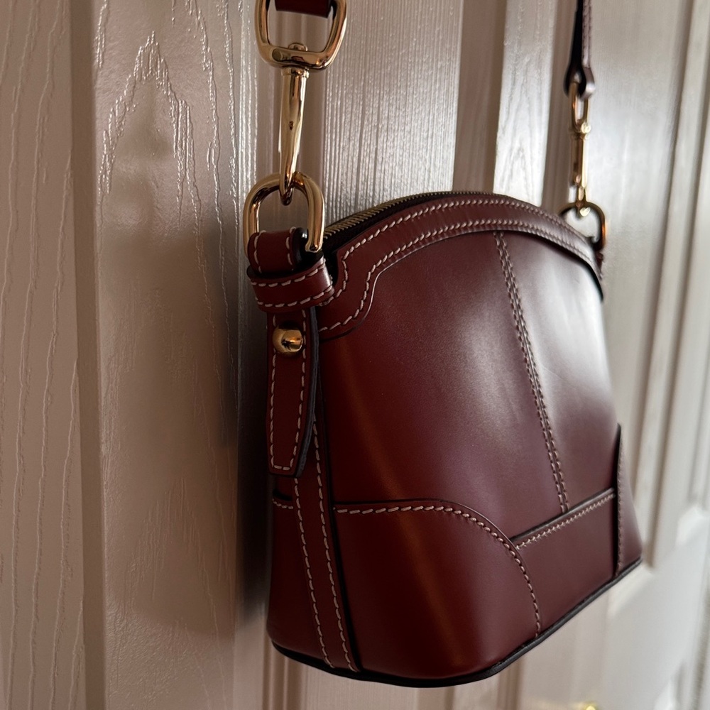 Dooney & Bourke Florentine Small Domed Crossbody Tan TNTN Leather w/ Dust Bag - Picture 5 of 11
